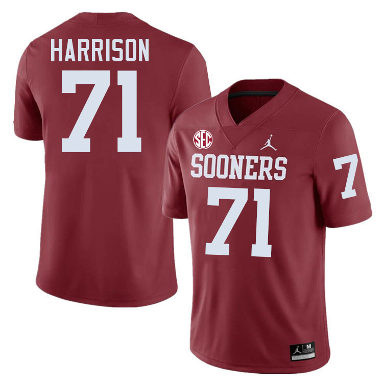 Oklahoma Sooners #71 Anton Harrison College Football Jerseys,Uniforms-Crimson
